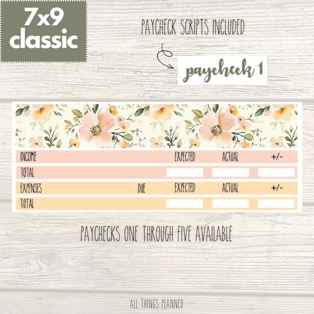 7x9 | Classic | May (Spring Florals) Paychecks