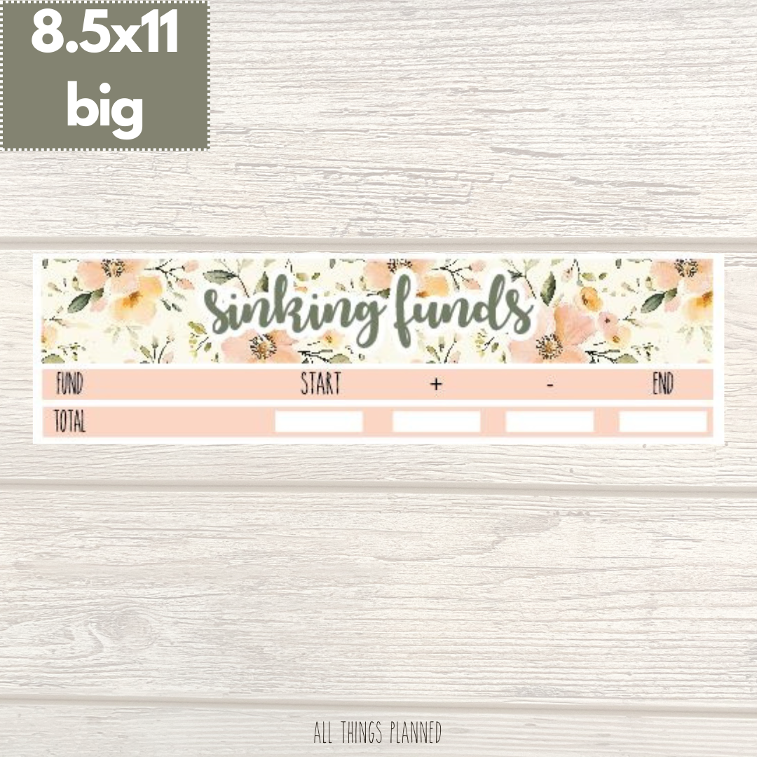 8.5x11 | Big | May (Spring Florals) Sinking Funds Tracker