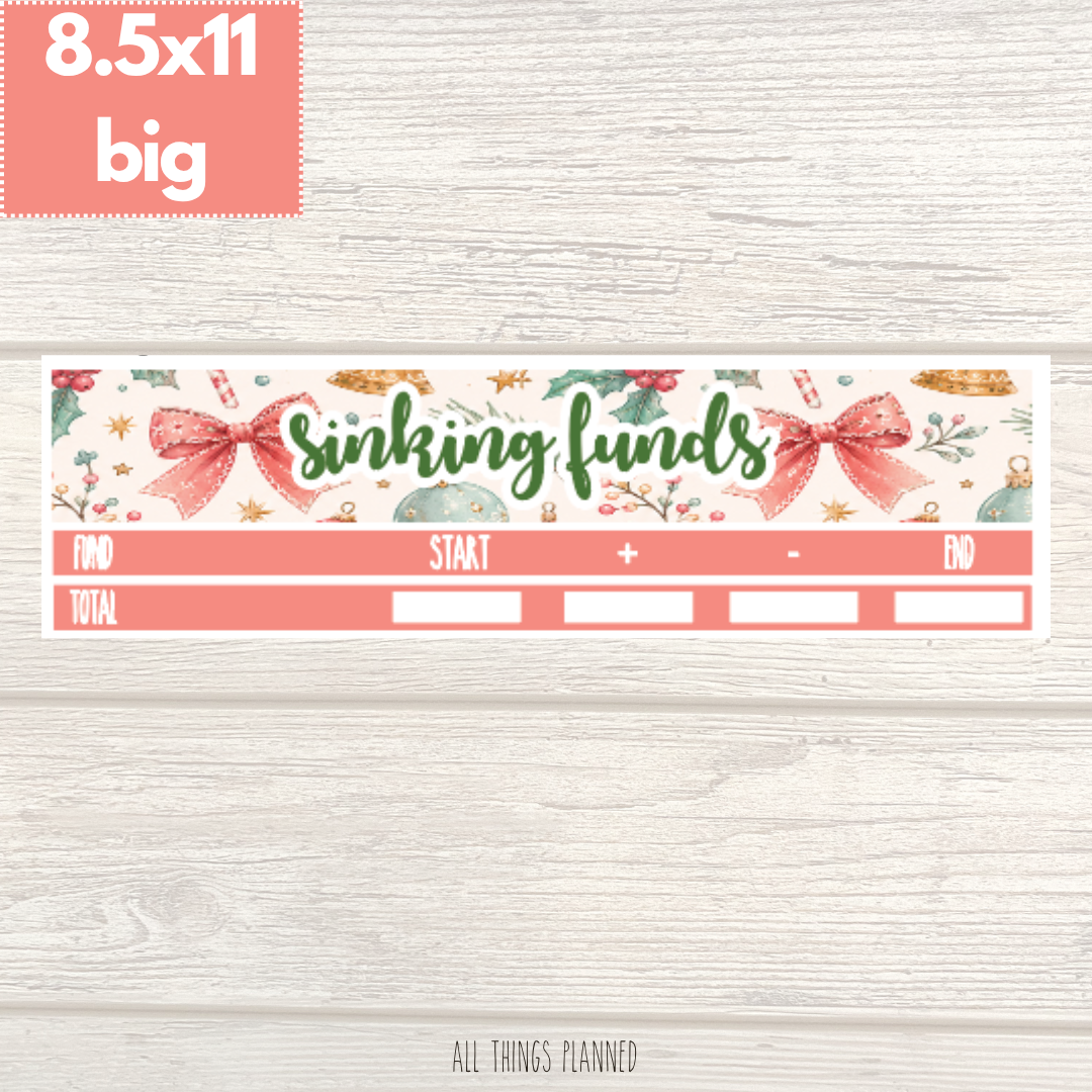 8.5x11 | Big | Dec. (Christmas) Sinking Funds Tracker