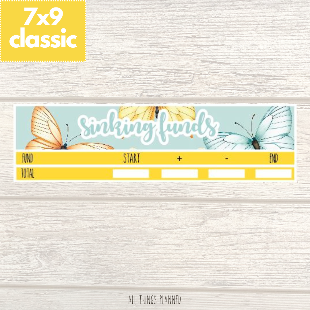 7x9 | Classic | Mar. (Butterflies) Sinking Funds Tracker