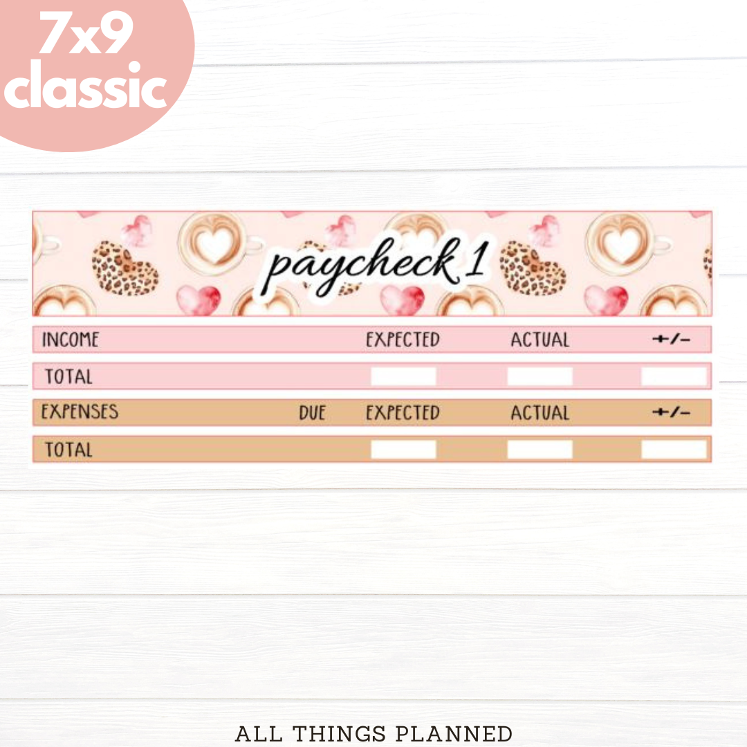 7x9 | Classic | Oct (Pink Caffeine) Paychecks