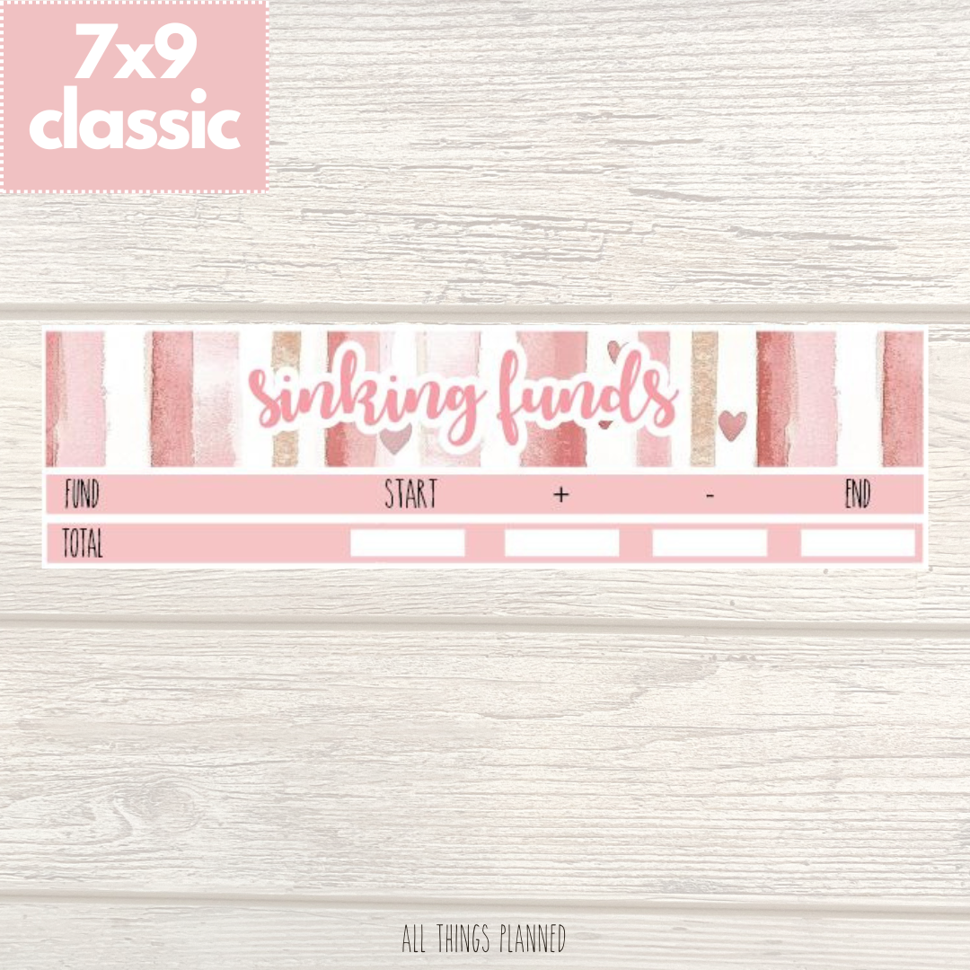 7x9 | Classic | Feb. (Love Bliss) Sinking Funds Tracker