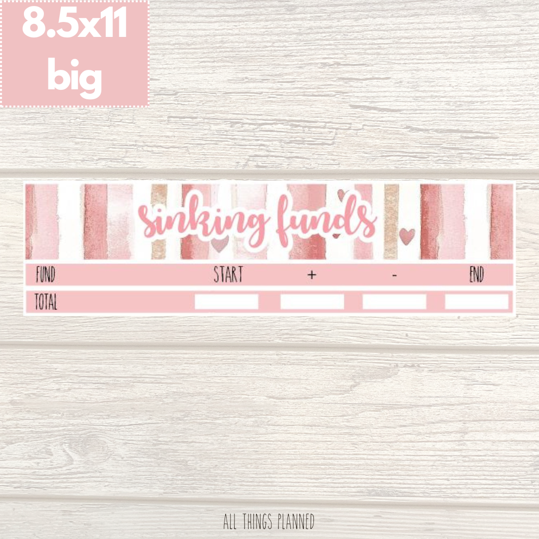 8.5x11 | Big | Feb. (Love Bliss) Sinking Funds Tracker