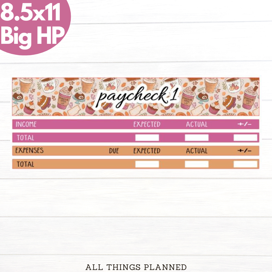 8.5x11 | Big | Nov (Thanksgiving) Paychecks