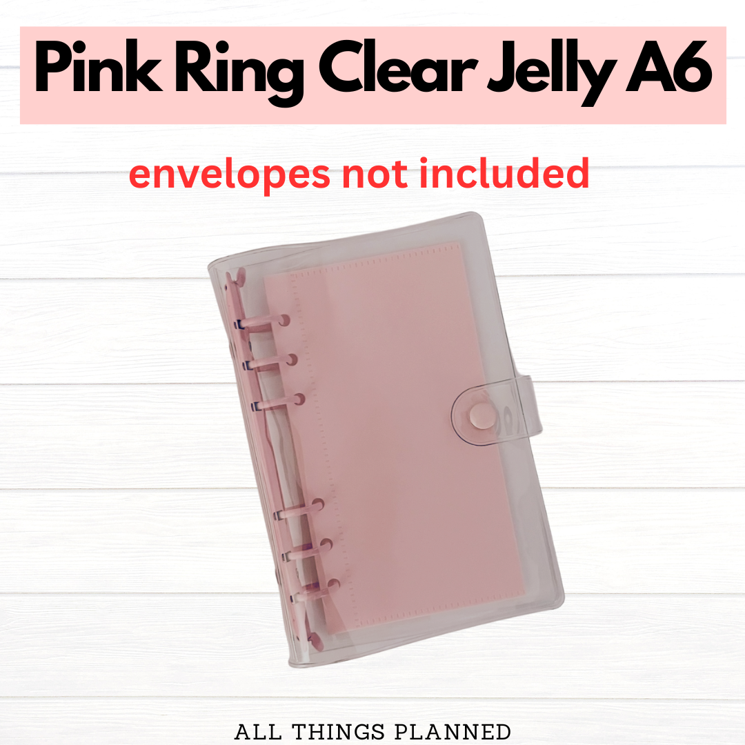 Pink Ring Clear Jelly A6 Binder