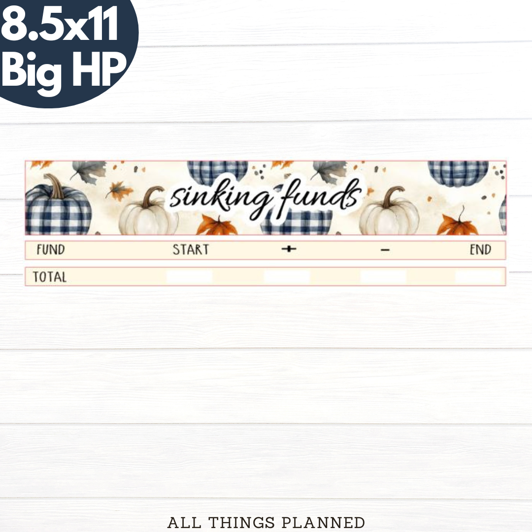 8.5x11 | Big | Nov (Fall Cottage) Sinking Funds Tracker
