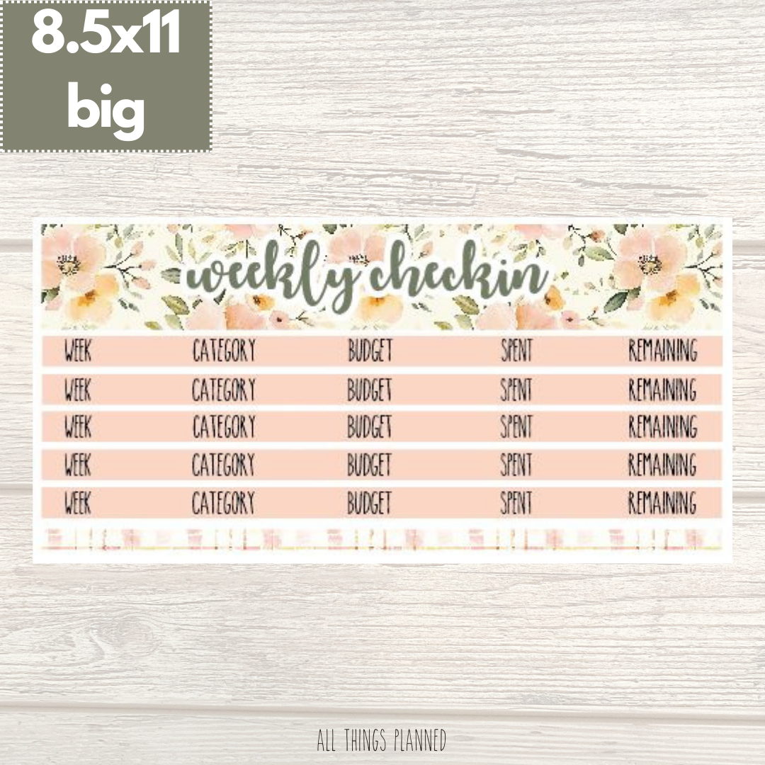 8.5x11 | Big | May (Spring Florals) Weekly Check-In