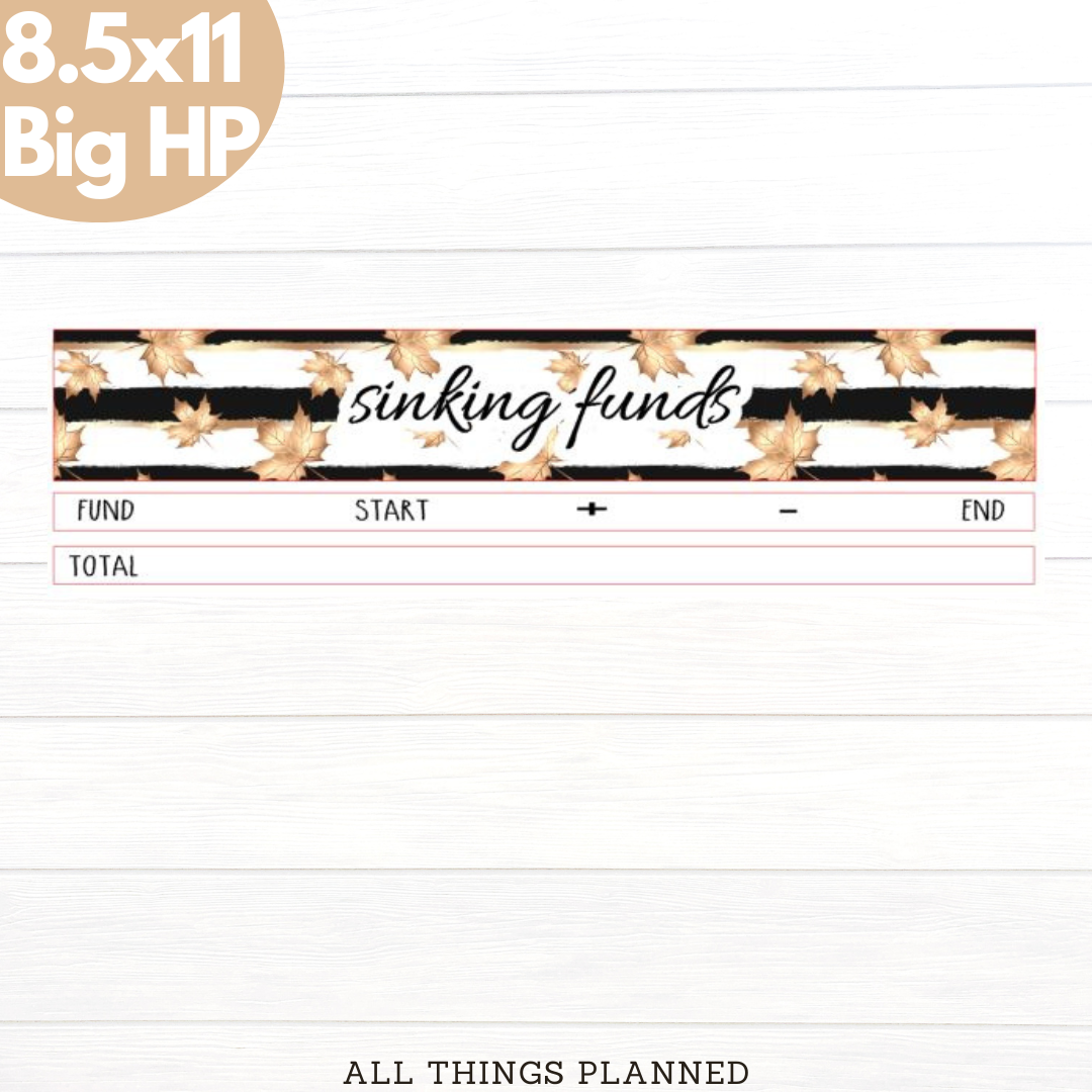 8.5x11 | Big | Sept (Golden Fall) Sinking Funds Tracker