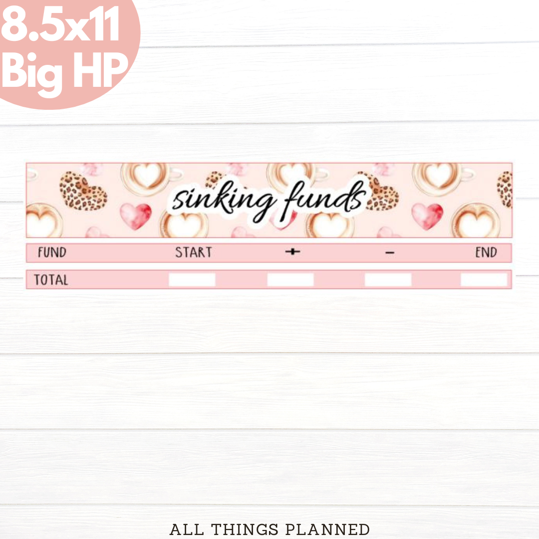 8.5x11 | Big | Oct (Pink Caffeine) Sinking Funds Tracker