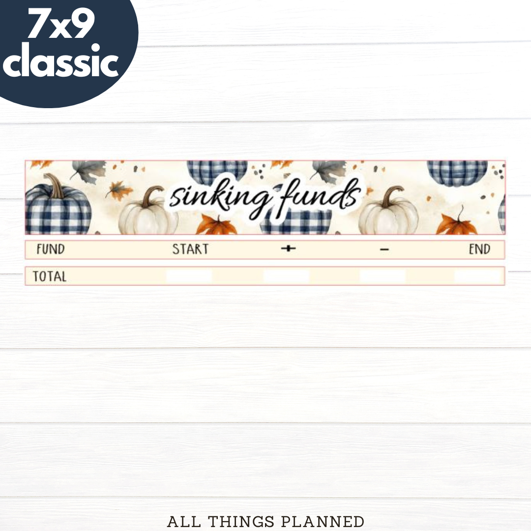 7x9 | Classic | Nov (Fall Cottage) Sinking Funds Tracker