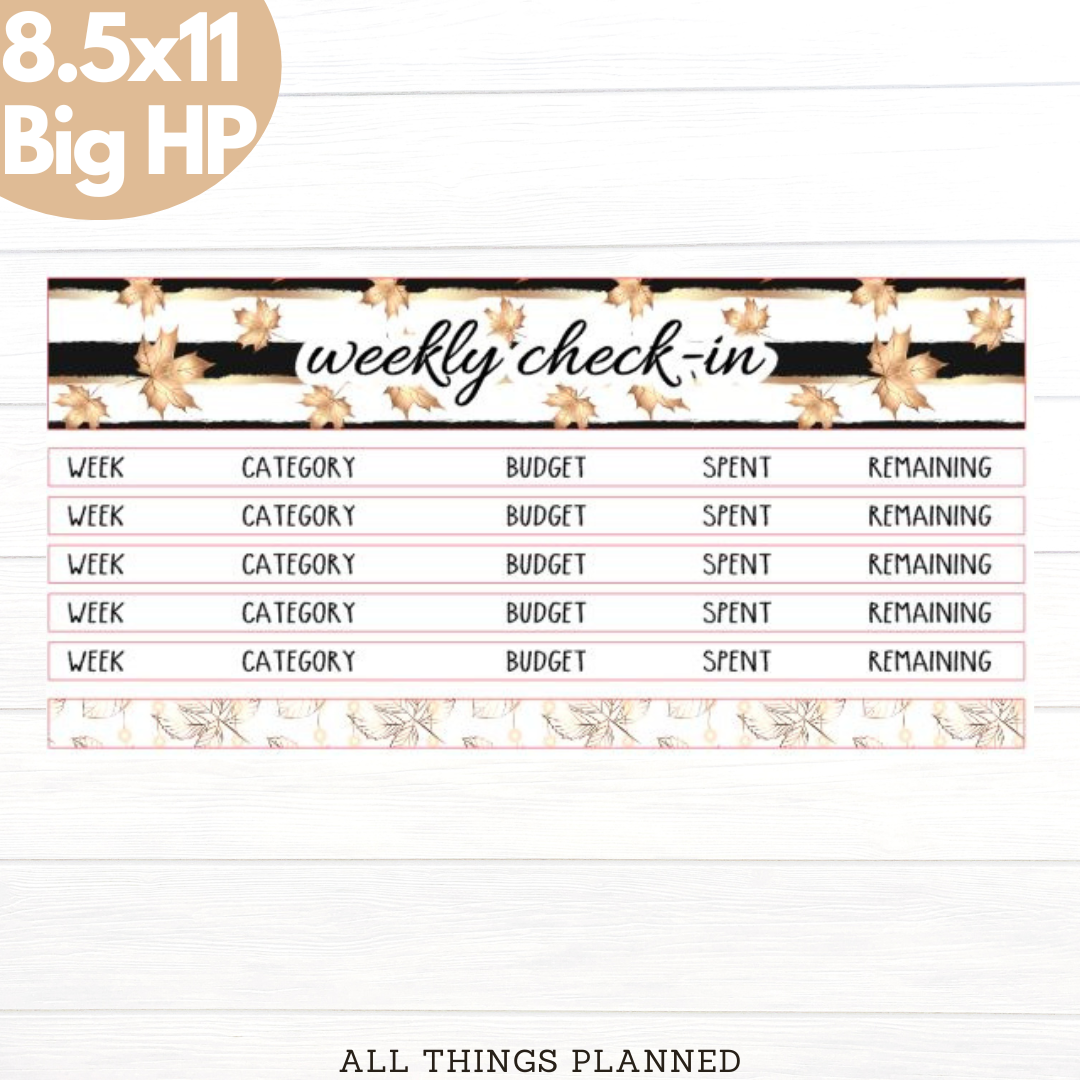 8.5x11 | Big | Sept (Golden Fall) Weekly Check-In