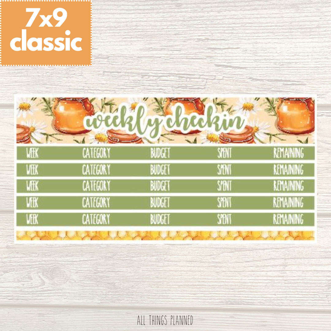 7x9 | Classic | Mar. (Honey Jar) Weekly Check-In