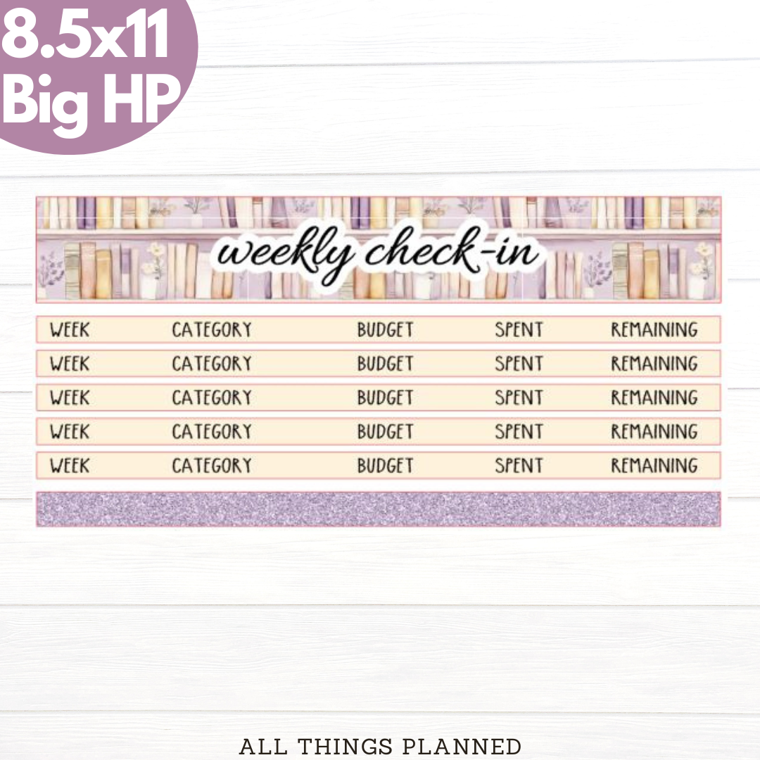 8.5x11 | Big | Aug (Booklover) Weekly Check-In