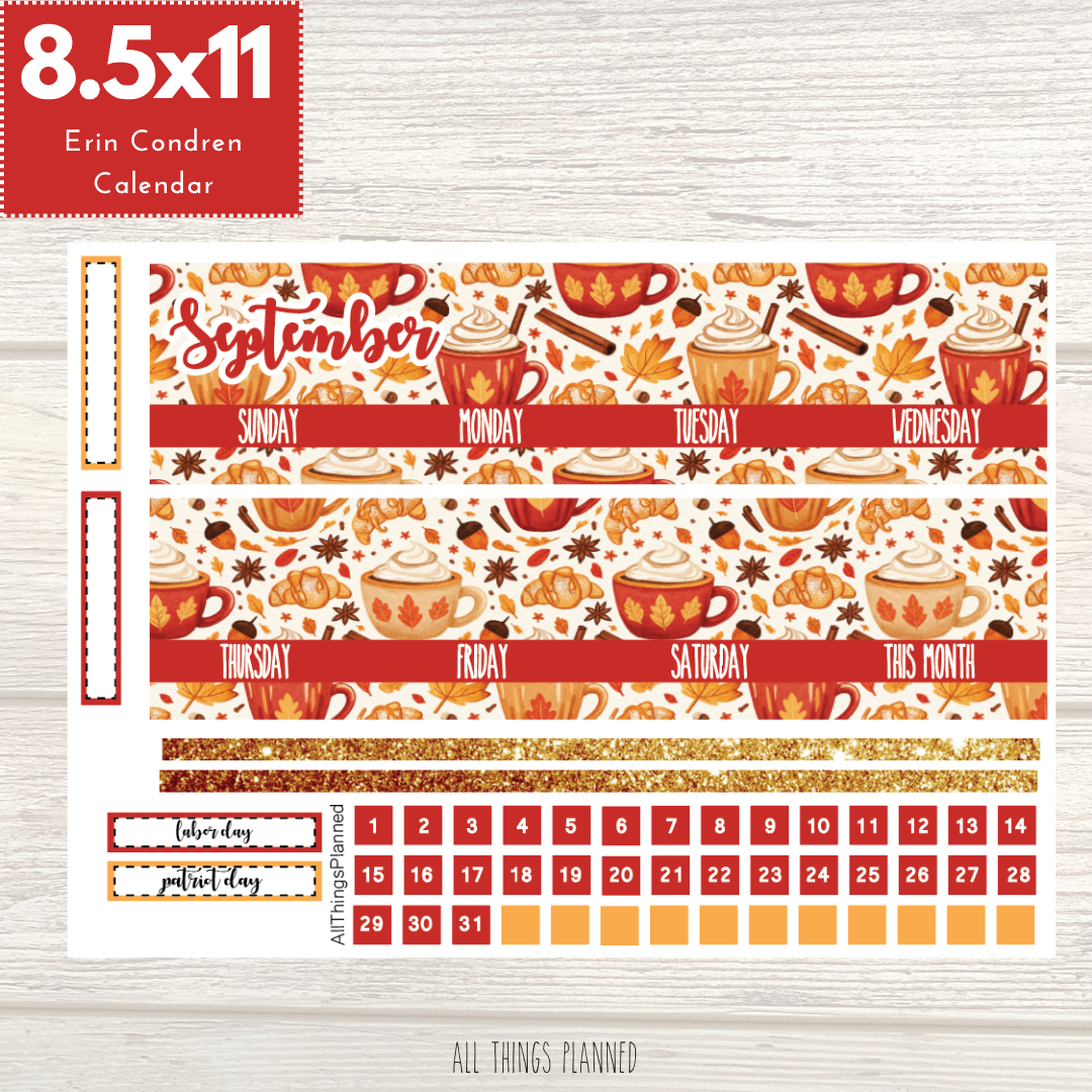 8.5x11 Sept. (Fall Latte) Monthly Calendar
