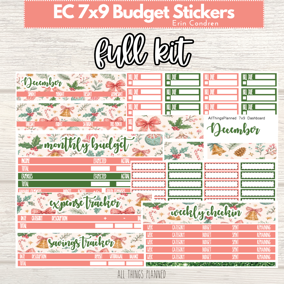 7x9 Dec. (Christmas) FULL Budget Kit BUNDLE