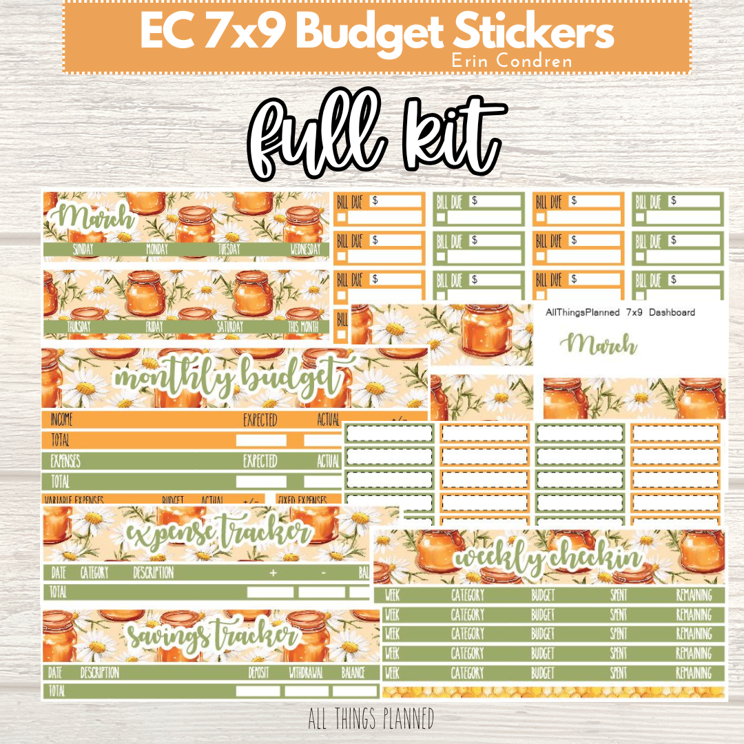 7x9 Mar. (Honey Jar) FULL Budget Kit BUNDLE