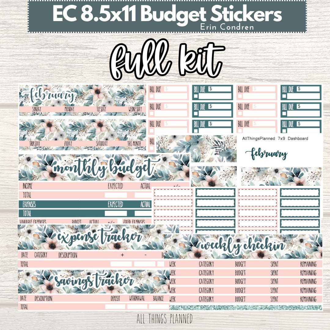 8.5x11 EC Feb. (Winter Florals) FULL Budget Kit BUNDLE