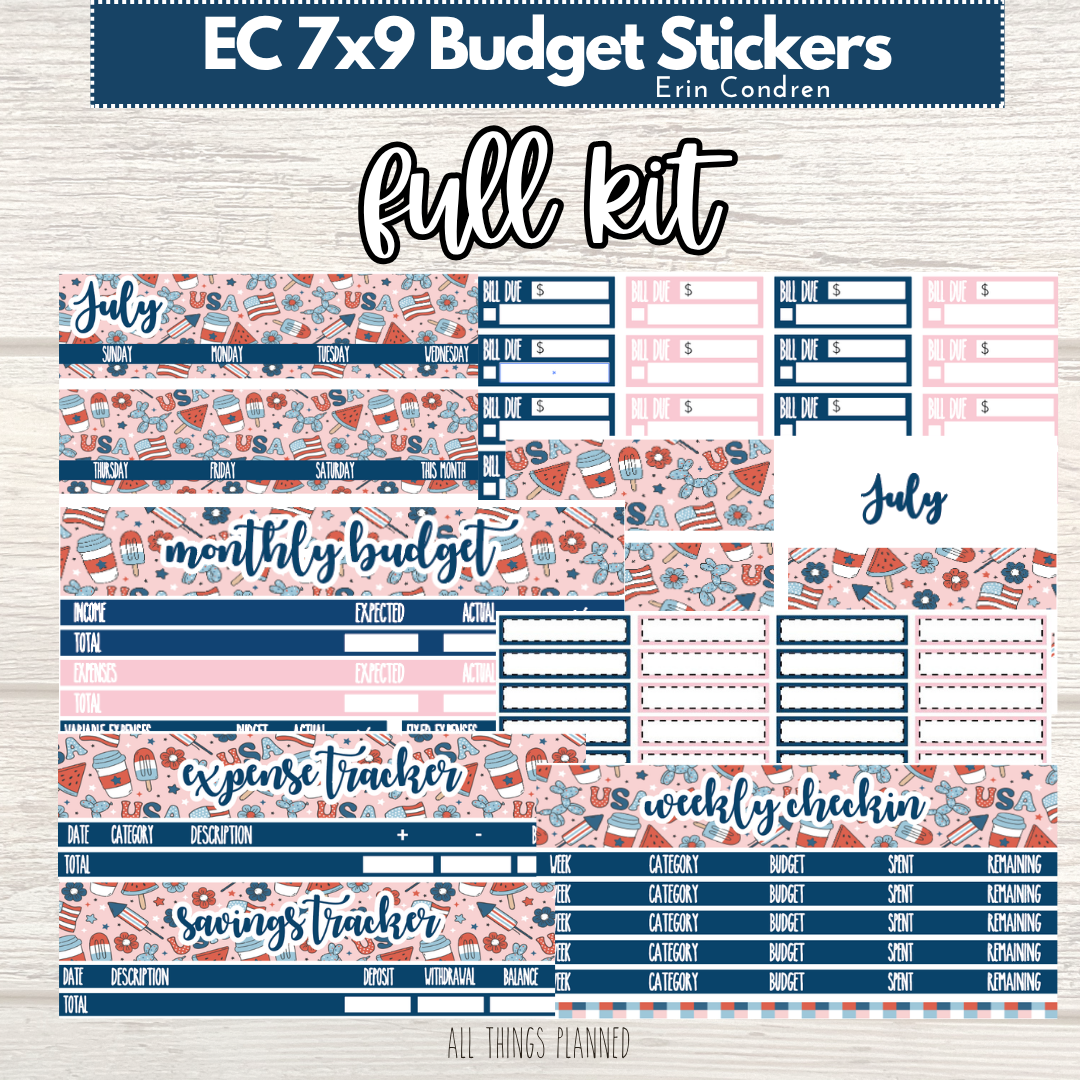 8.5x11 EC July (Happy 4th) FULL Budget Kit BUNDLE