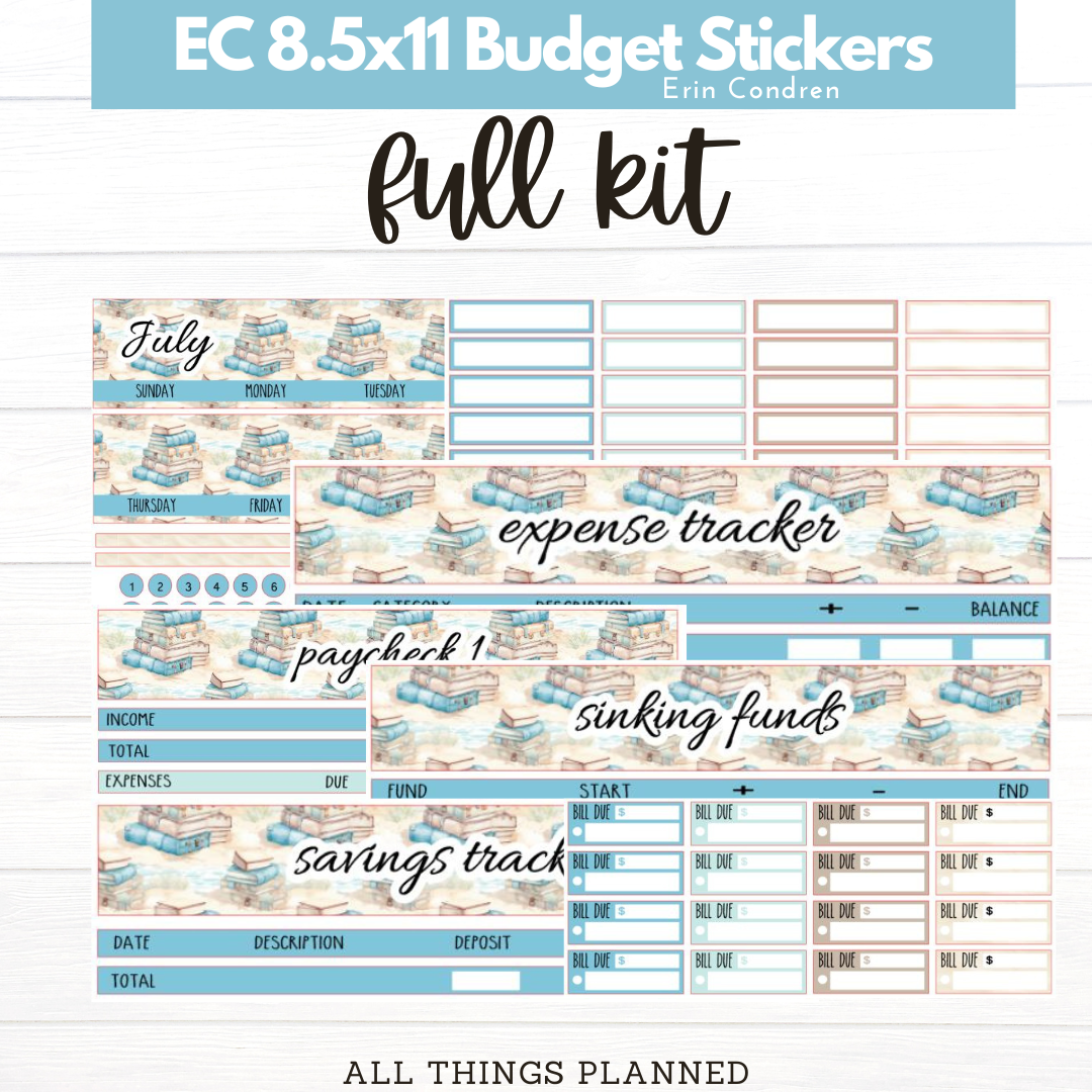 8.5x11 EC July (Beach Books) Budget Kit BUNDLE
