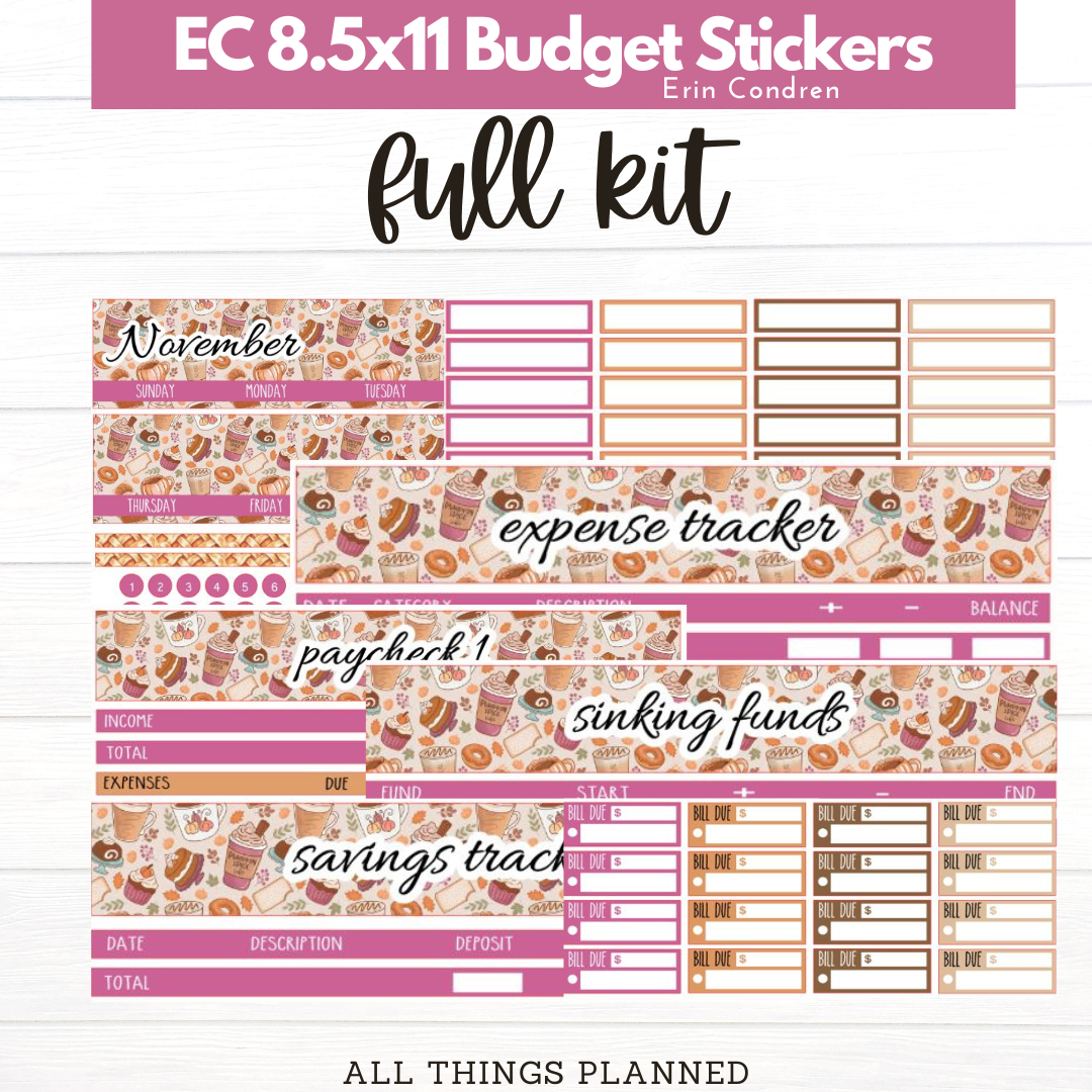 8.5x11 EC Nov (Thanksgiving) Budget Kit BUNDLE
