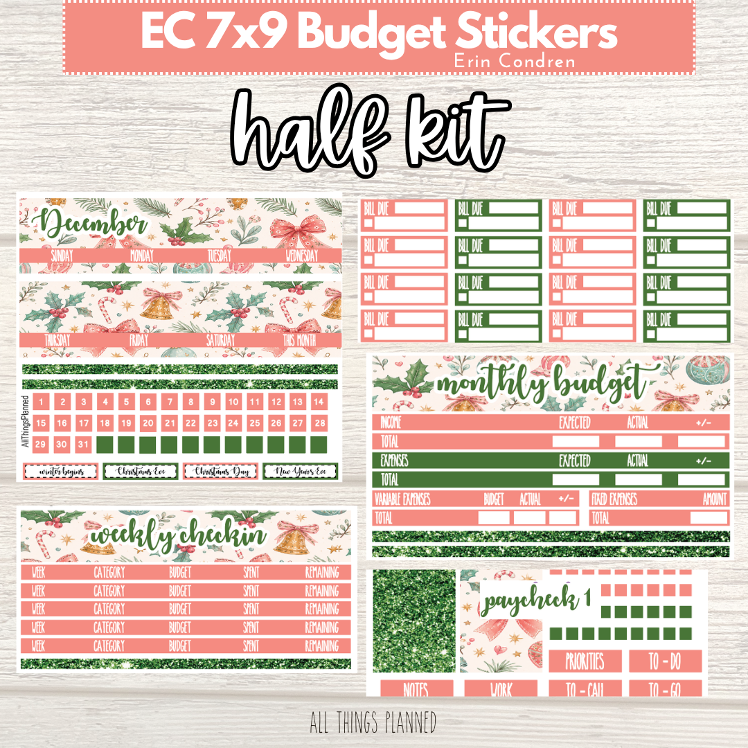 7x9 Dec. (Christmas) HALF Budget Kit BUNDLE