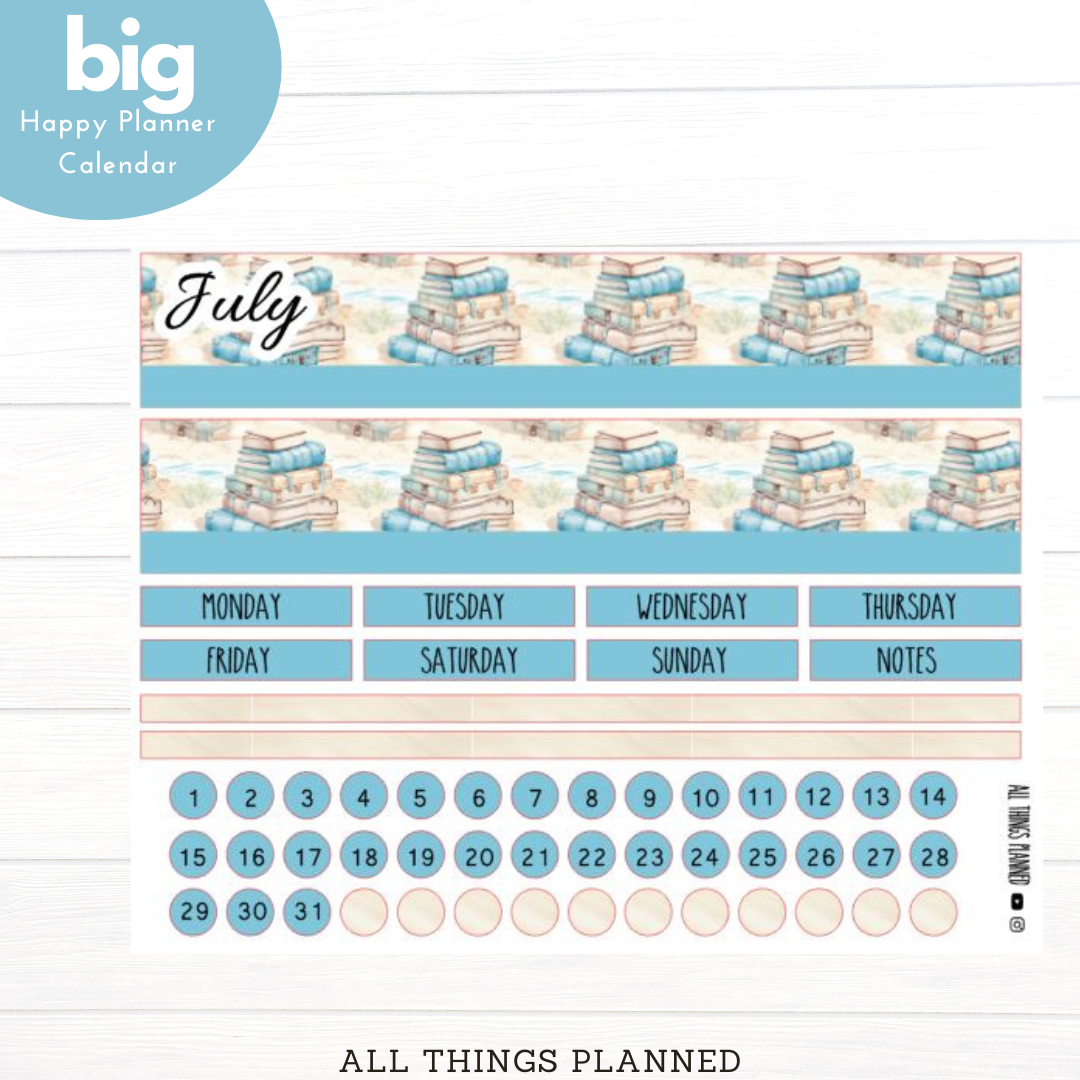 Big HP July (Beach Books) Monthly Calendar