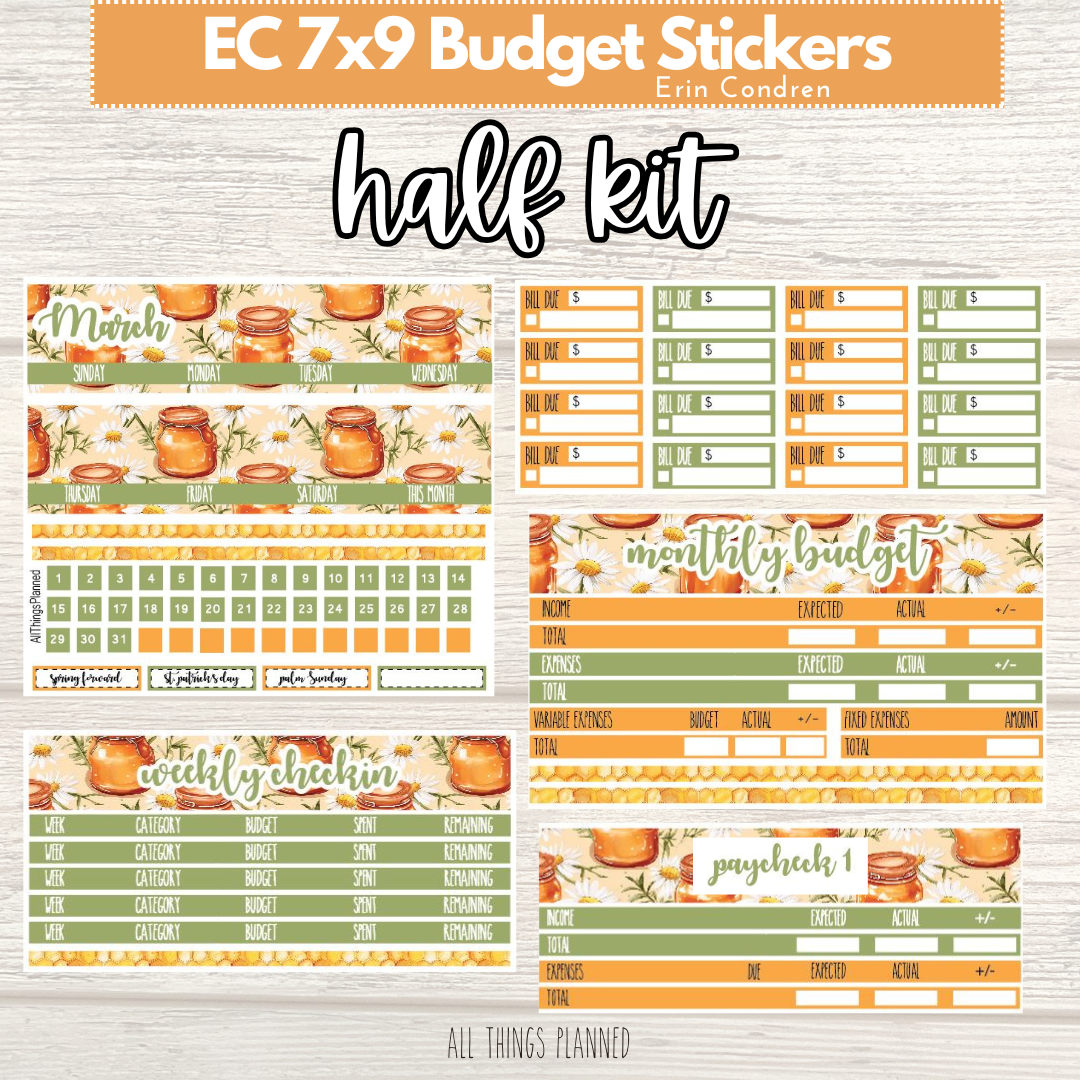 7x9 Mar. (Honey Jar) HALF Budget Kit BUNDLE