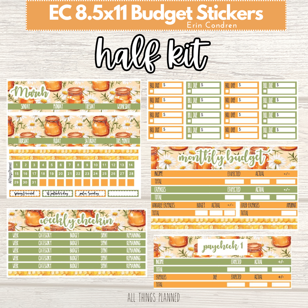 8.5x11 EC Mar. (Honey Jar) HALF Budget Kit BUNDLE