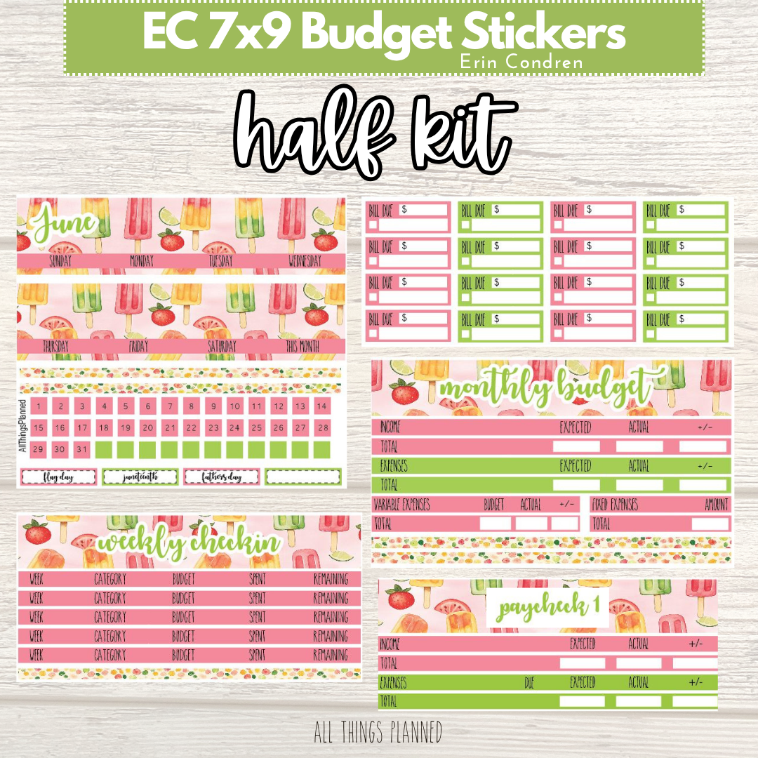 7x9 June (Popsicles) HALF Budget Kit BUNDLE