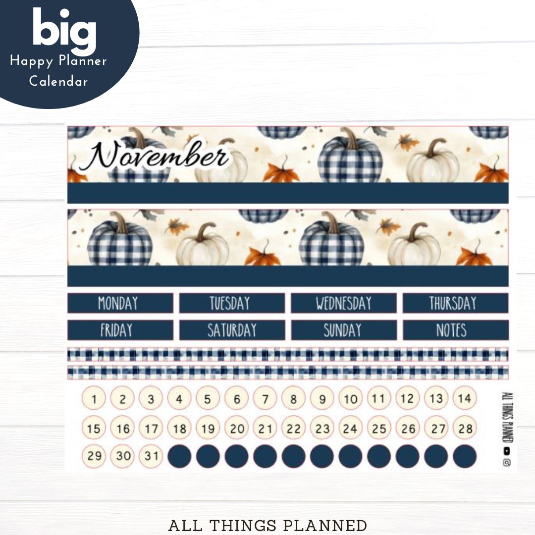 Big HP Nov (Fall Cottage) Monthly Calendar