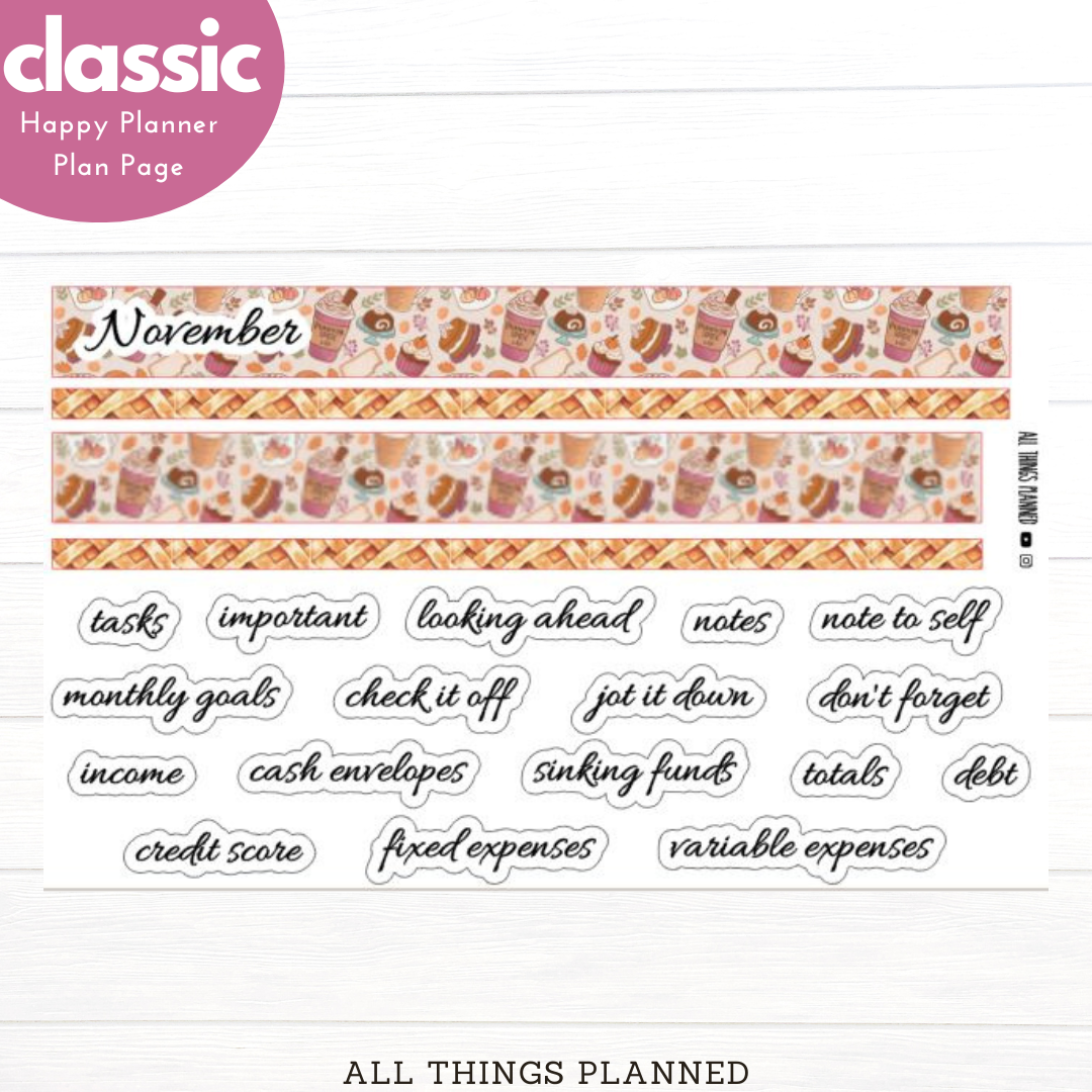 Classic Nov (Thanksgiving) Planning Page