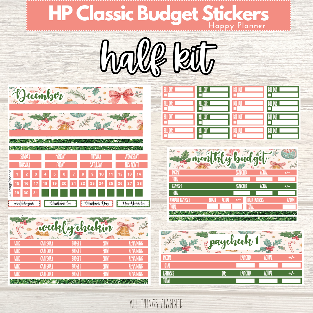 Classic Dec. (Christmas) HALF Budget Kit BUNDLE