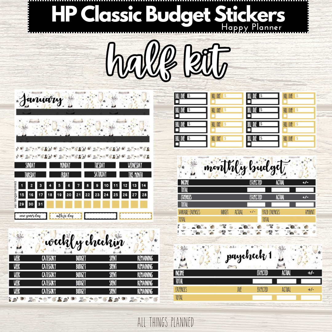 Classic Jan. (New Year) HALF Budget Kit BUNDLE
