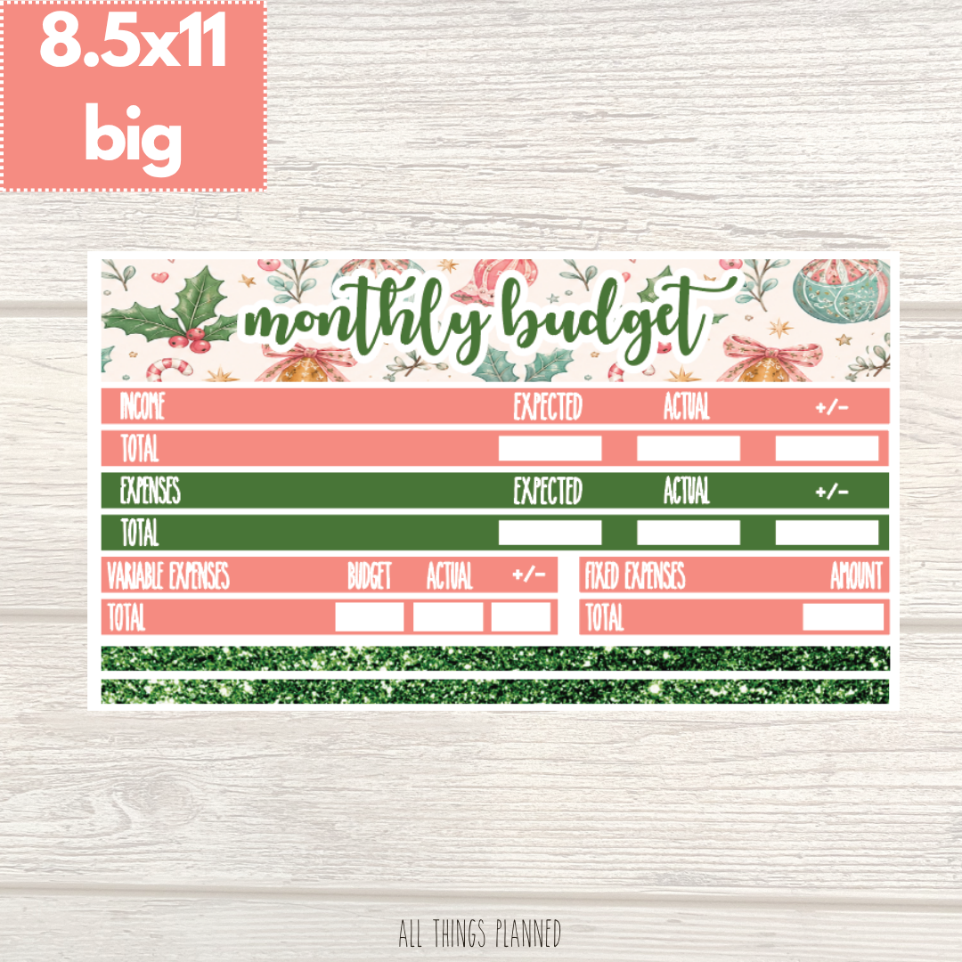 8.5x11 | Big | Dec. (Christmas) Budget Kit