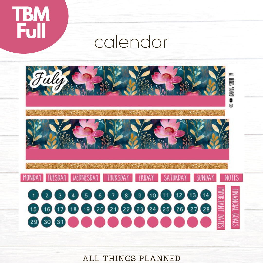 Full July (Deep Tropics) Monthly Calendar