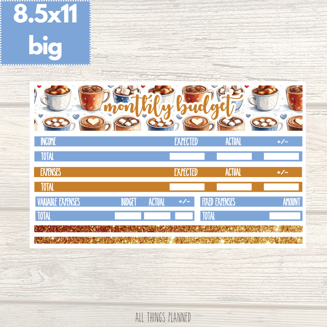8.5x11 | Big | Dec. (Cozy Cups) Budget Kit