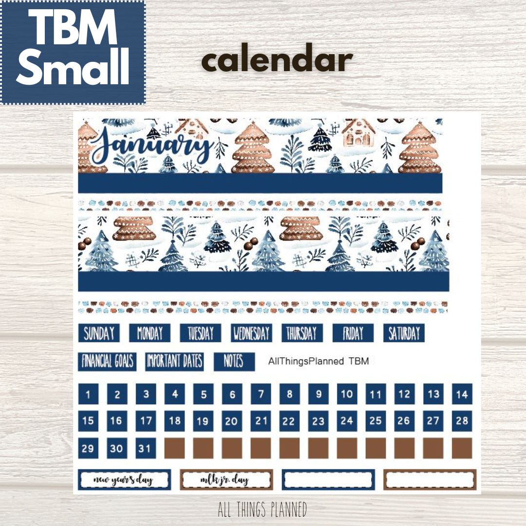 Small Jan. (Wonderland) Monthly Calendar