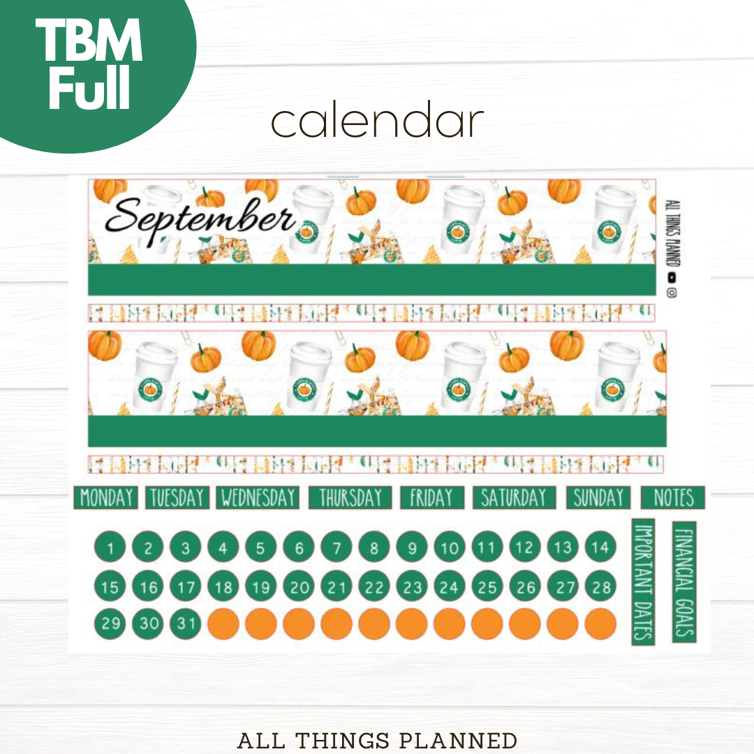 Full Sept (Starbies) Monthly Calendar