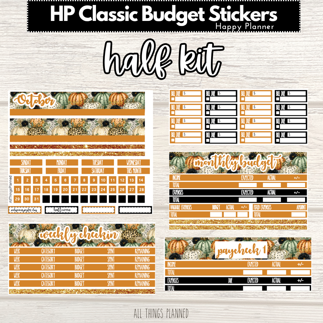 Classic Oct. (Pumpkins) HALF Budget Kit BUNDLE