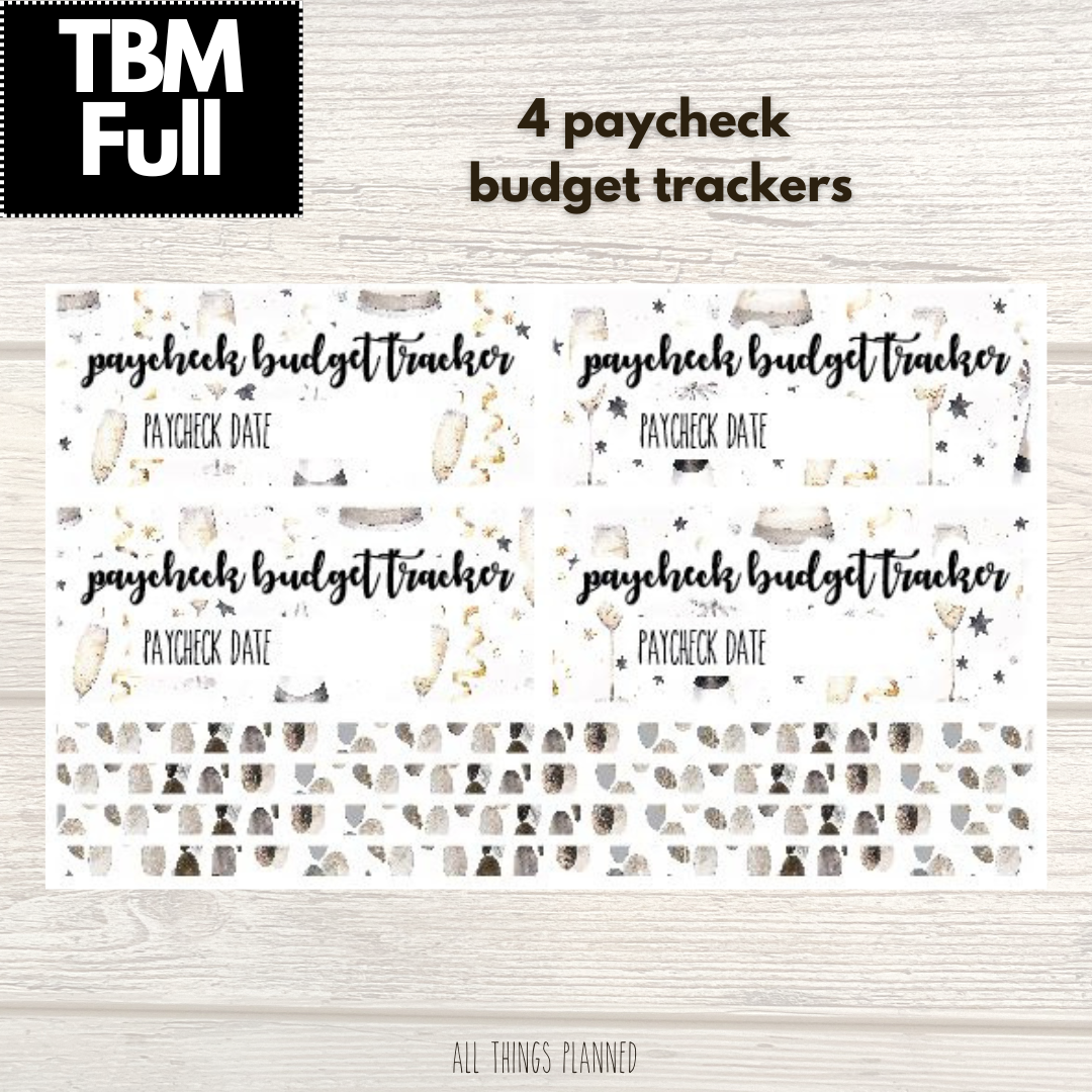 Full Jan. (New Year) Paycheck Budget Trackers
