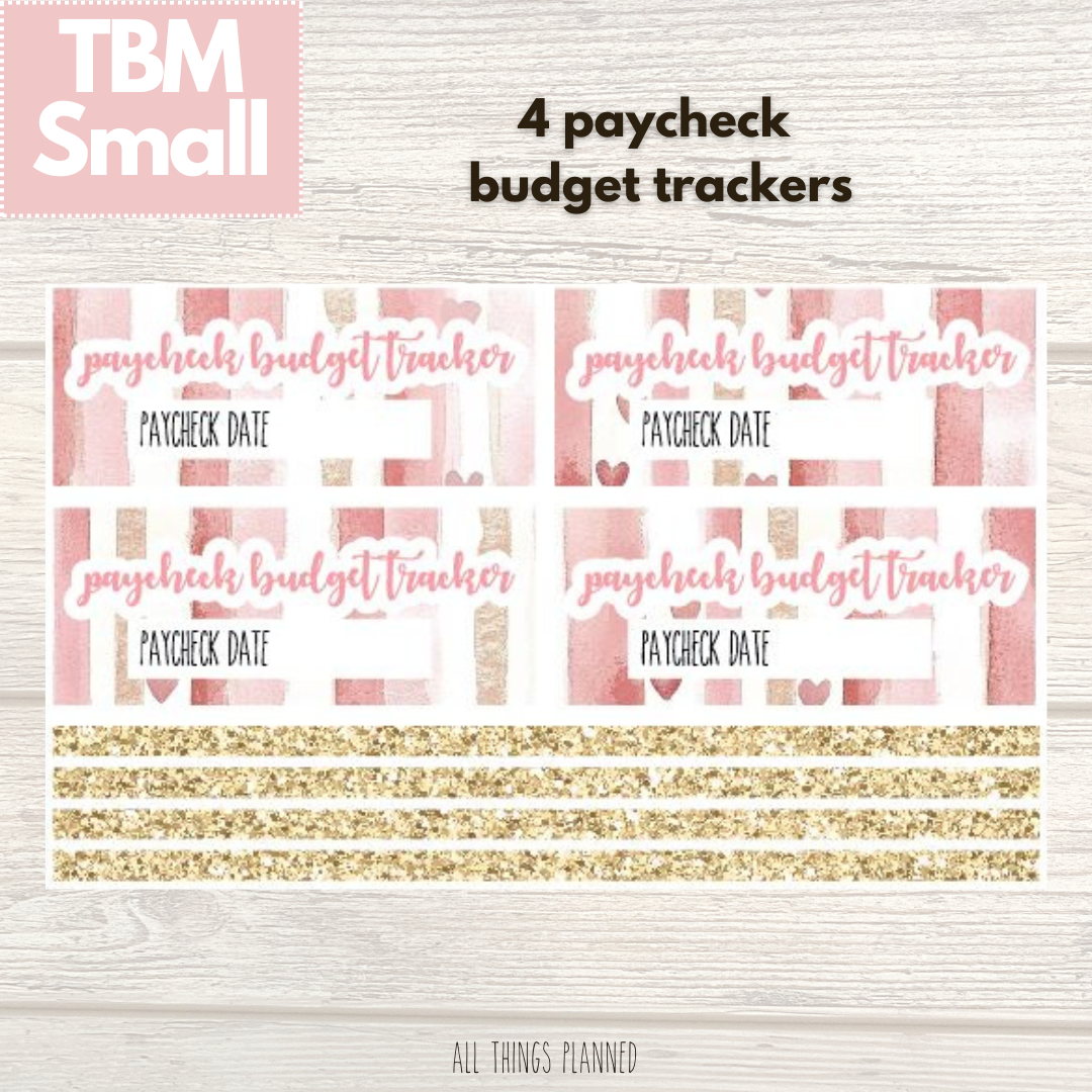 Small Feb. (Love Bliss) Paycheck Budget Trackers