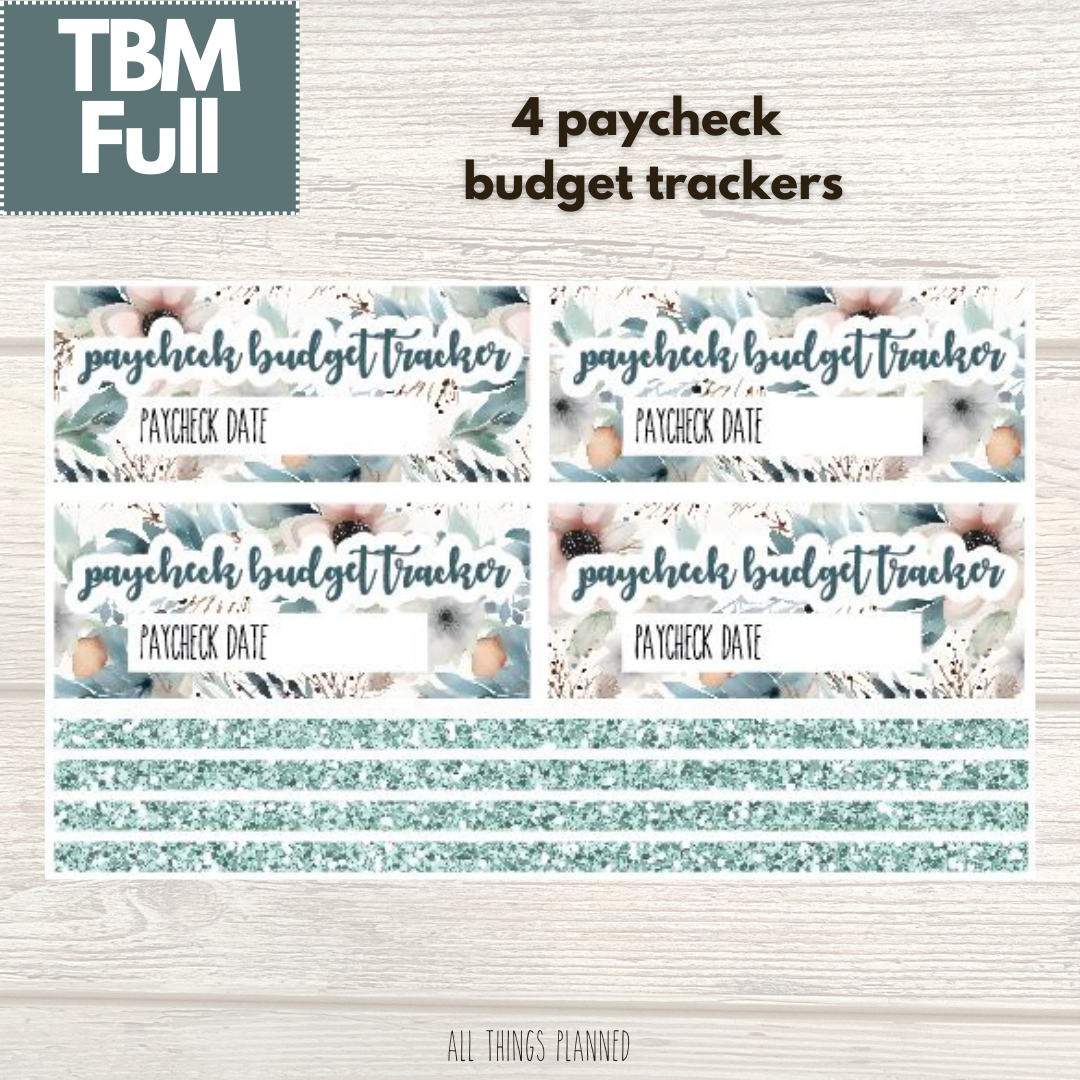 Full Feb. (Winter Florals) Paycheck Budget Trackers