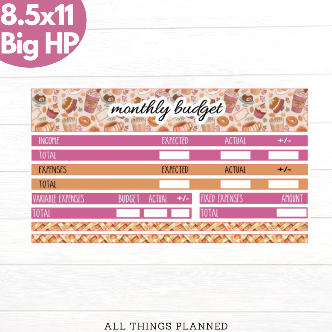 8.5x11 | Big | Nov (Thanksgiving) Budget Kit