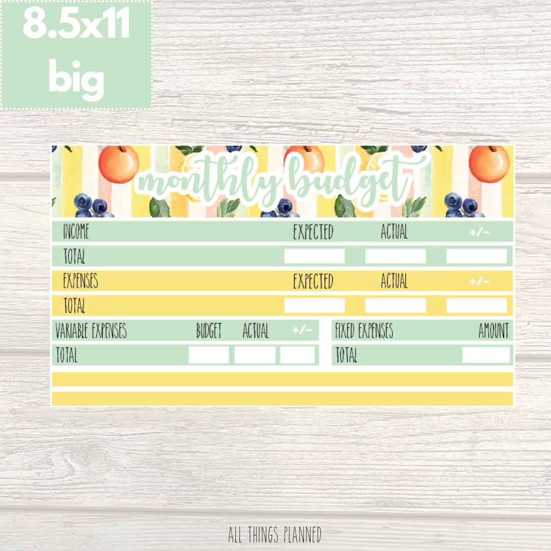 8.5x11 | Big | Aug. (Tutti Fruiti) Budget Kit