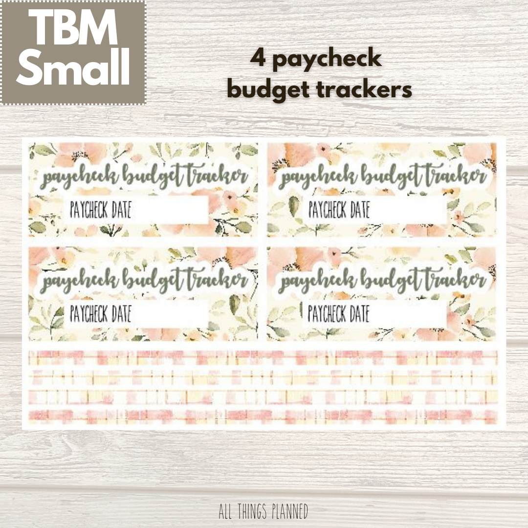 Small May (Spring Florals) Paycheck Budget Trackers