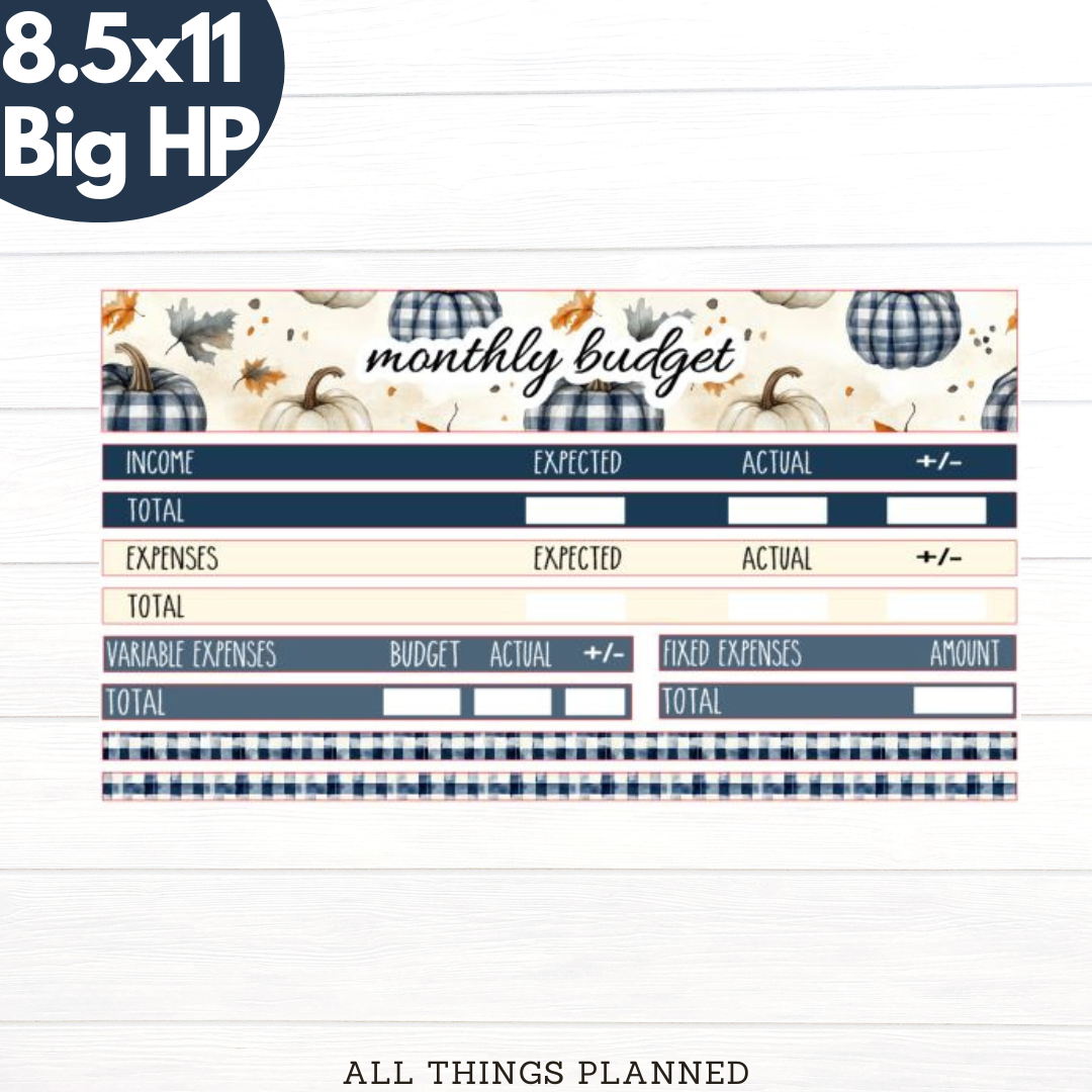 8.5x11 | Big | Nov (Fall Cottage) Budget Kit