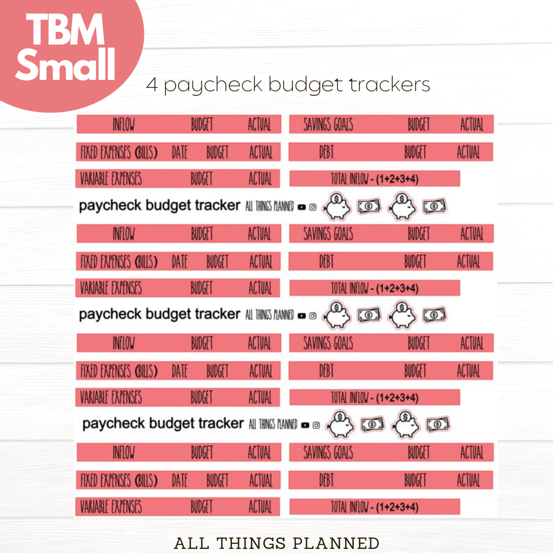 Small Dec (Christmas Presents) Paycheck Budget Trackers