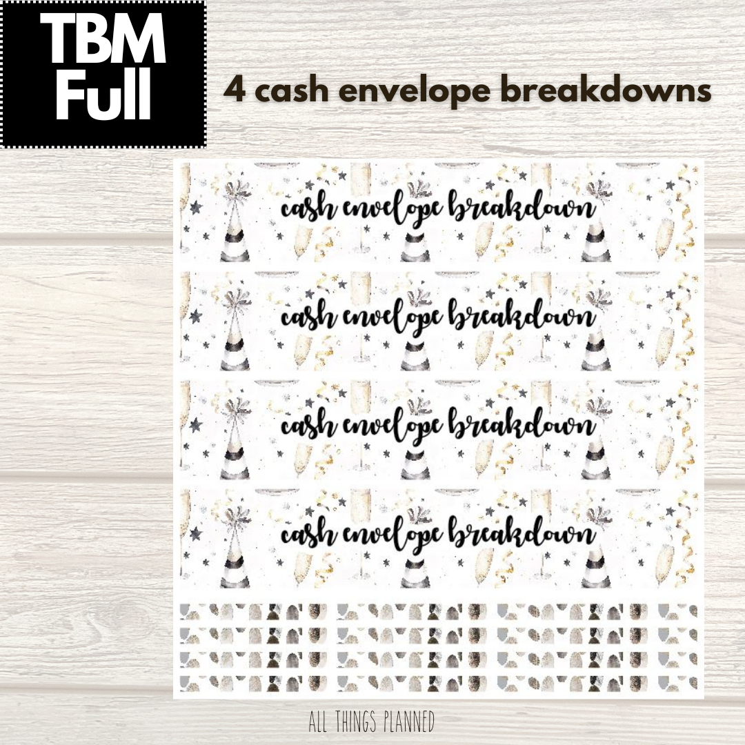 Full Jan. (New Year) Cash Envelope Breakdown
