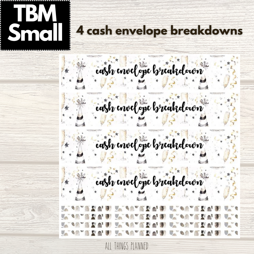 Small Jan. (New Year) Cash Envelope Breakdown