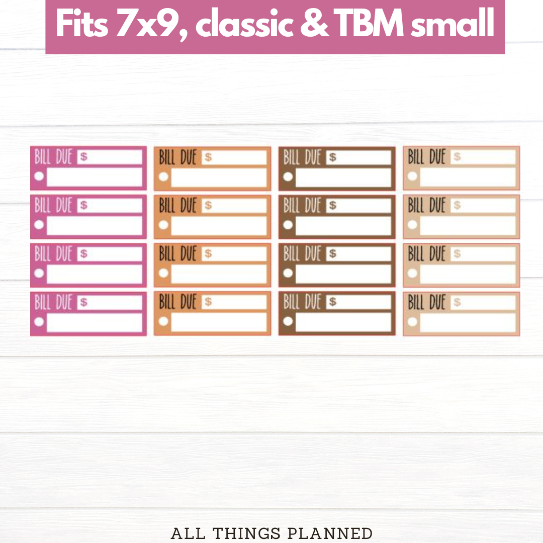 7x9 | Classic | TBM SMALL | Nov (Thanksgiving) Bill Due Stickers
